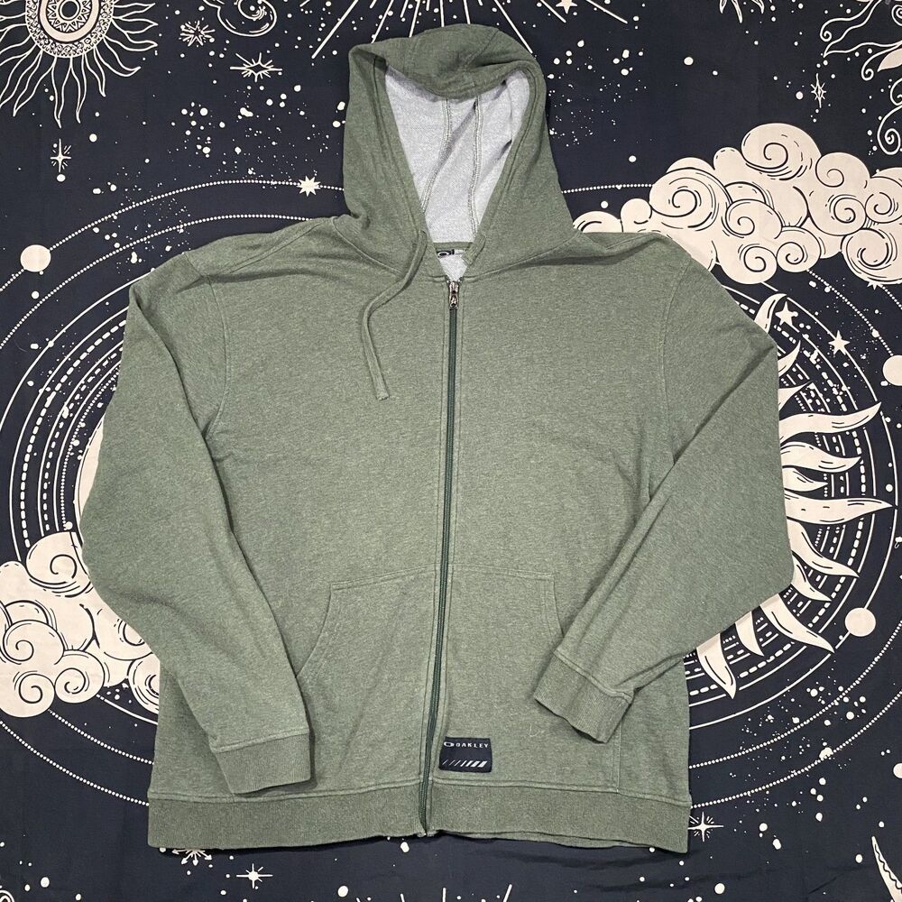 Oakley Full Zip Hoodie Mens XXL Green Outdoor Utility Fishing